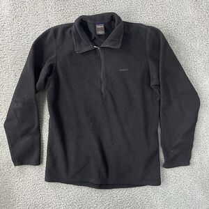 VTG Patagonia Sweater Men’s Small S Black Capilene Fleece Quarter Zip Polyester
